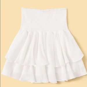 High Waisted White Mini Skirt